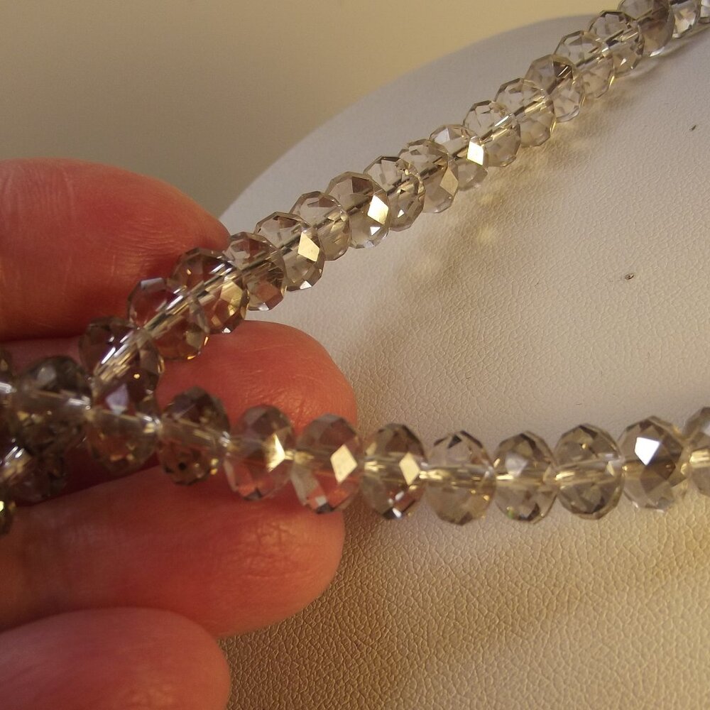 Faceted Clear Crystal Beads - 17 inch strand